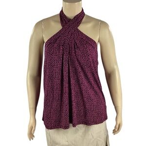 Michael Michael Kors Cerise Animal Print Halter Top Size 1X